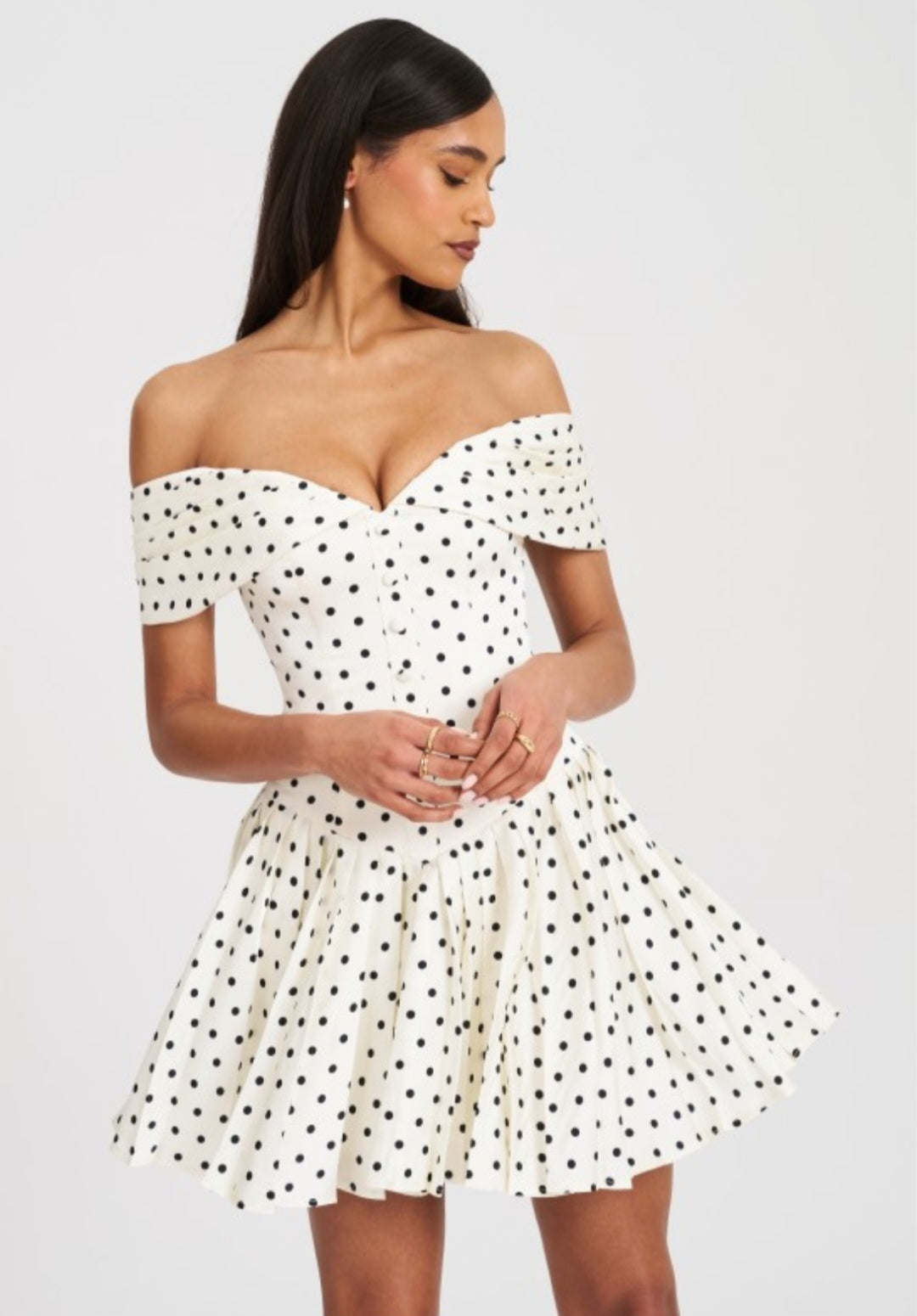 MISS CIRCLE EDELINE POLKA DOT MINI DRESS