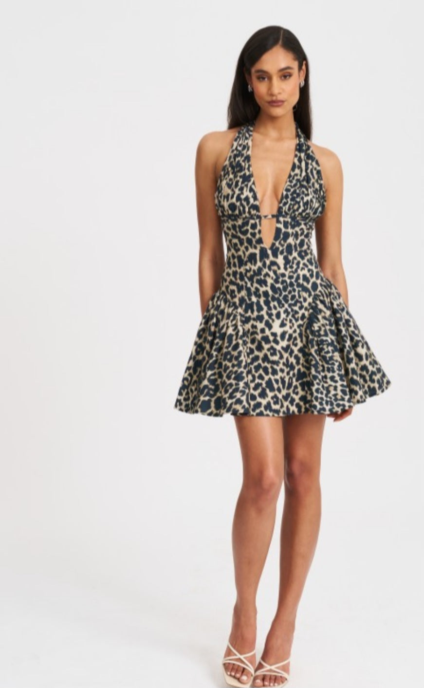 MISS CIRCLE MCKENZIE FLORAL PRINT HALTER MINI DRESS