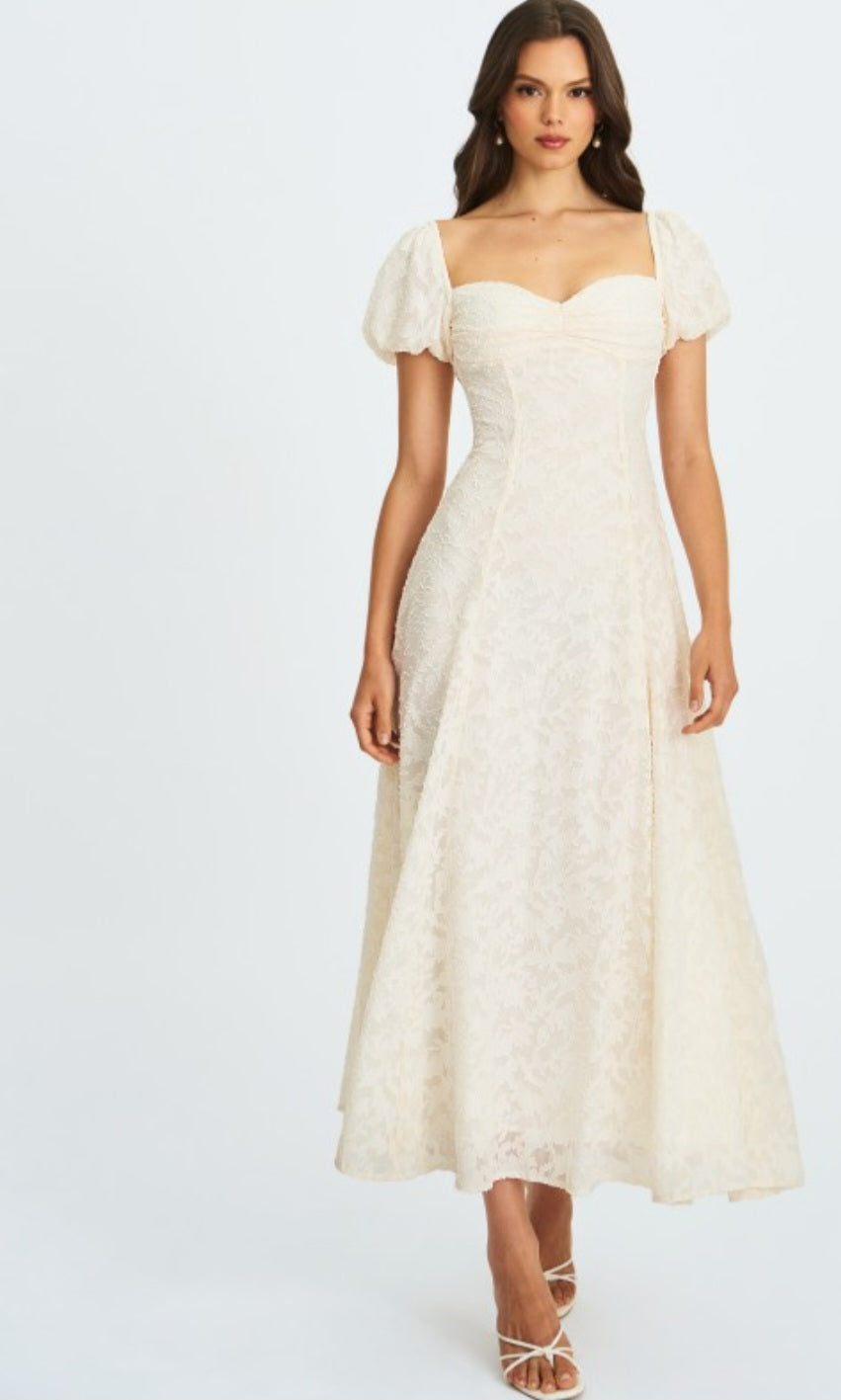 MISS CIRCLE PANDORA BUBBLE SLEEVE BACKLESS MAXI DRESS