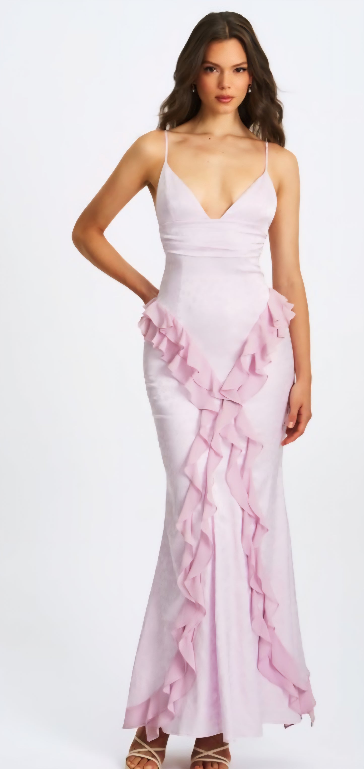 MISS CIRCLE PAOLINA RUFFLE MAXI DRESS