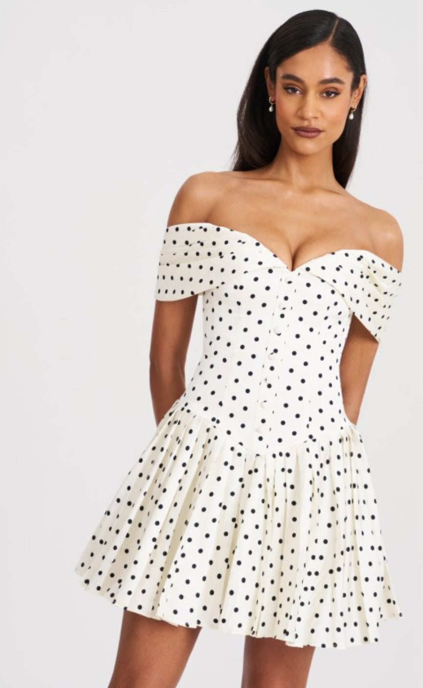 MISS CIRCLE EDELINE POLKA DOT MINI DRESS