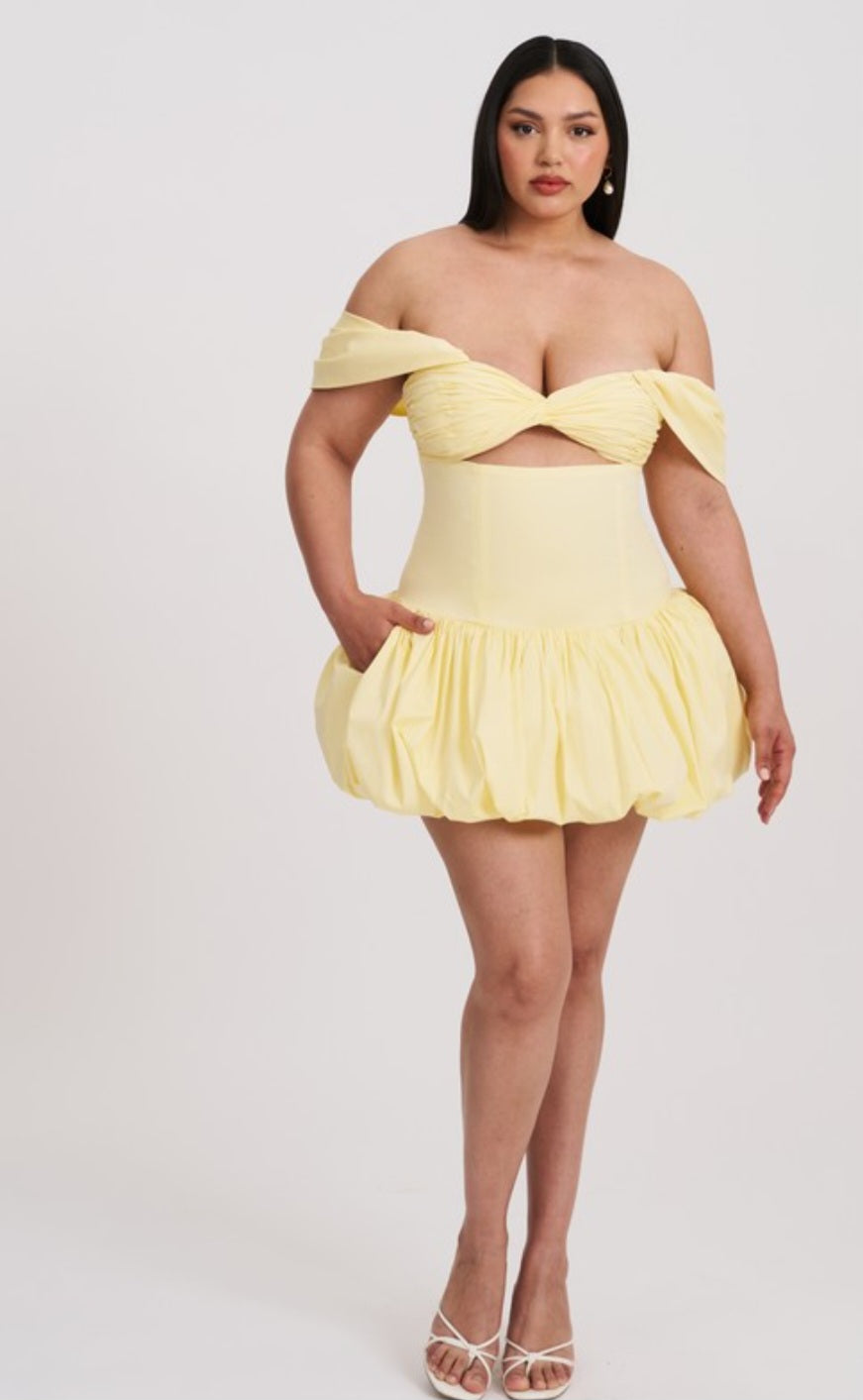 MISS CIRCLE UMIKA BUBBLE HEM MINI DRESS