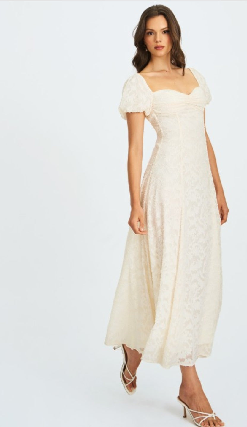 MISS CIRCLE PANDORA BUBBLE SLEEVE BACKLESS MAXI DRESS