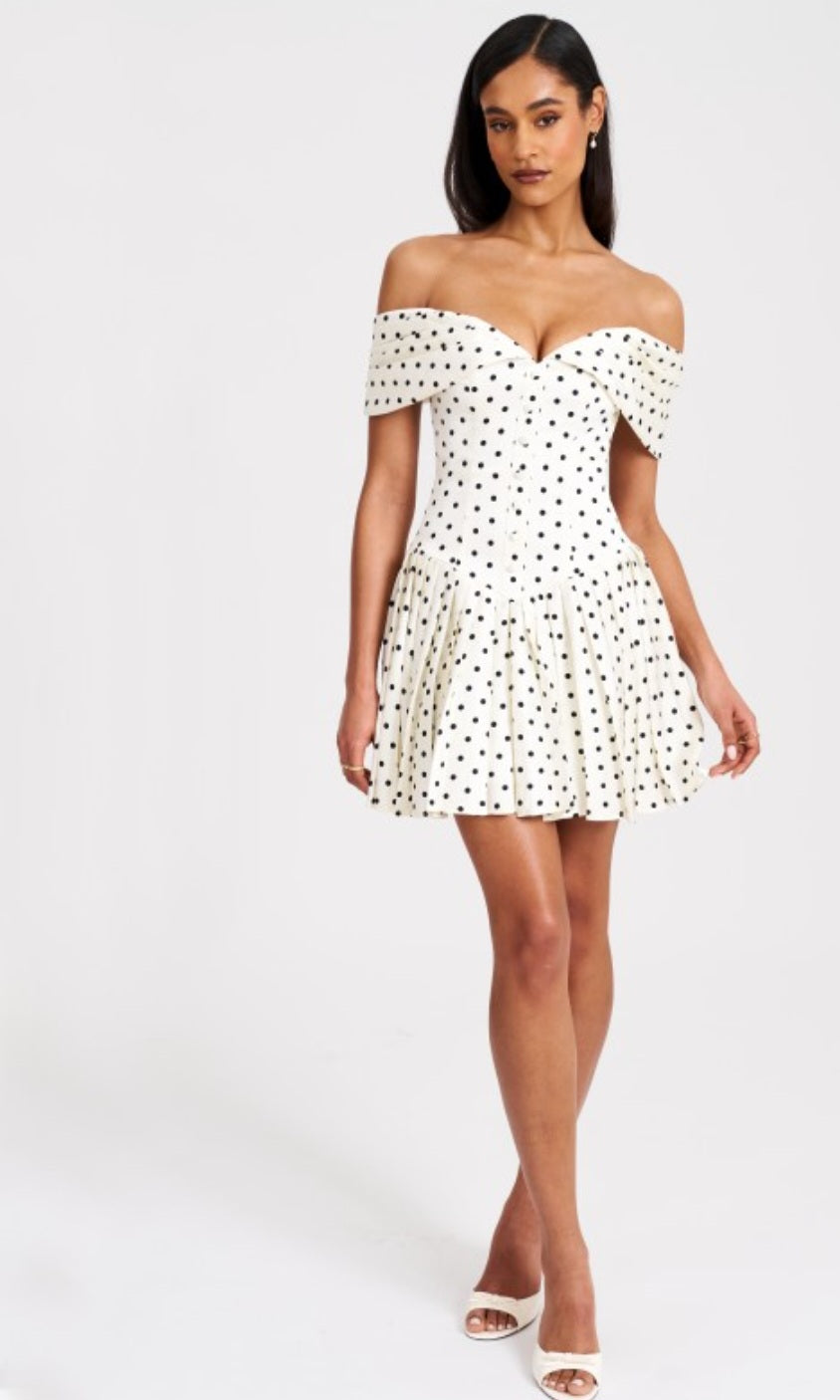 MISS CIRCLE EDELINE POLKA DOT MINI DRESS