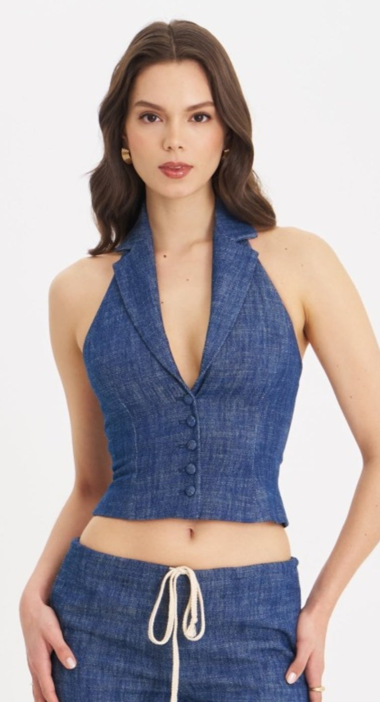 RAFAELLA RUCHED CROPPED VEST