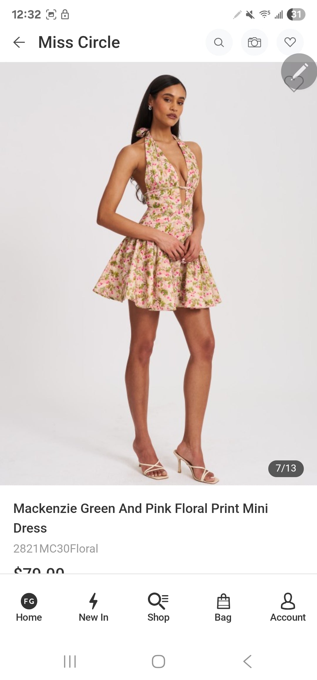 MISS CIRCLE MCKENZIE FLORAL PRINT HALTER MINI DRESS