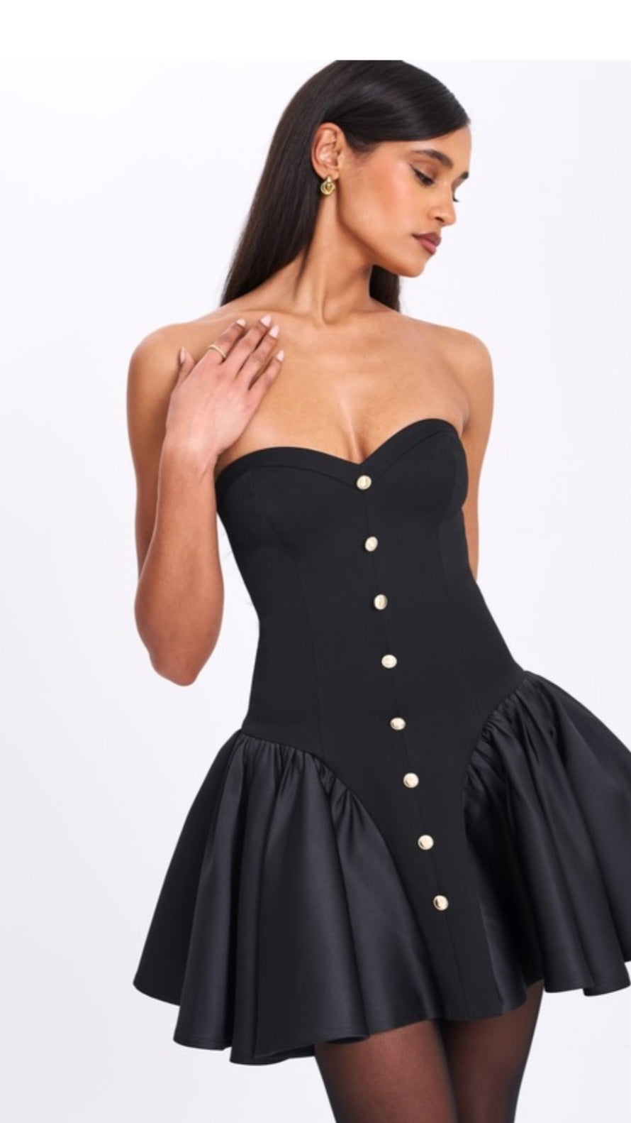 MISS CIRCLE KADEN DROP WAIST MINI PUFFY DRESS
