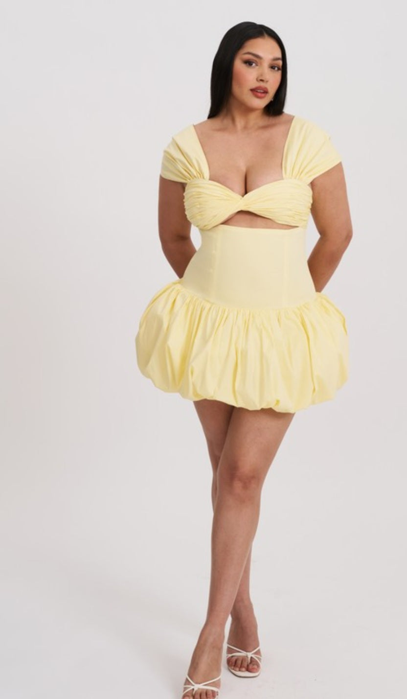 MISS CIRCLE UMIKA BUBBLE HEM MINI DRESS