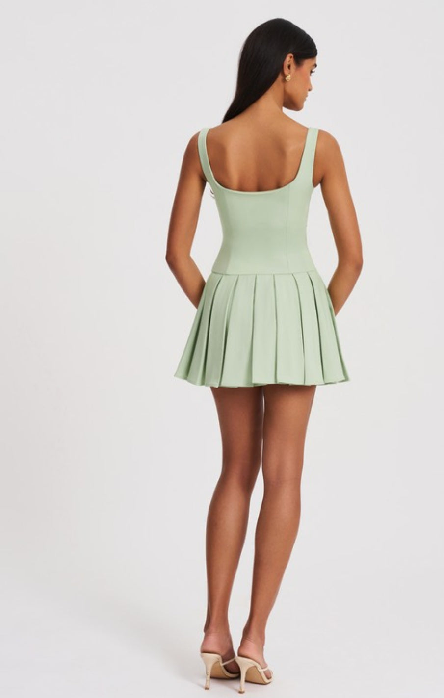 MISS CIRCLE TALA SLEEVELESS PLEATED MINI DRESS