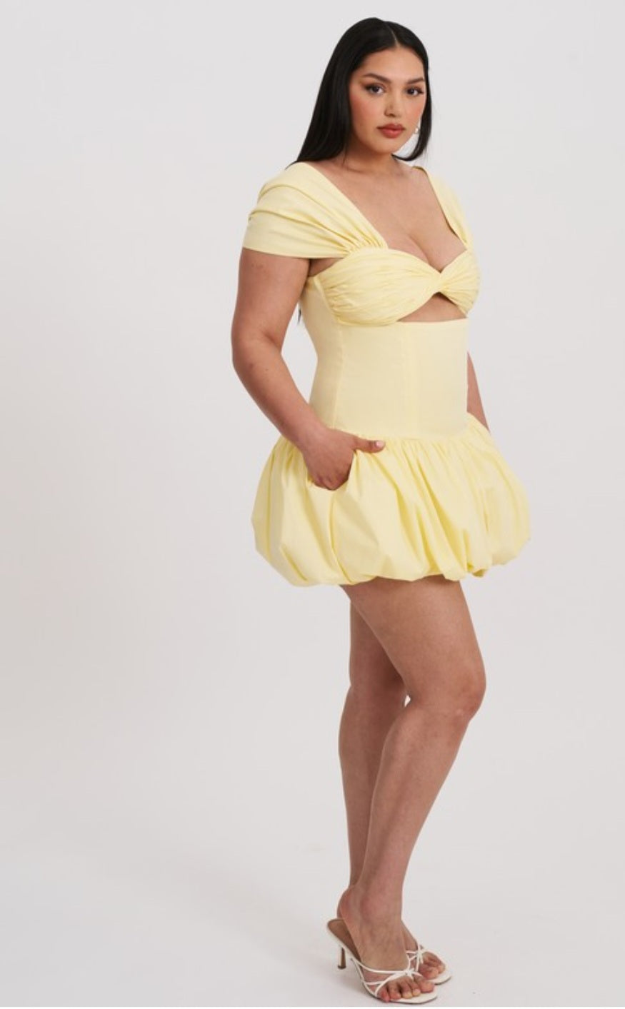 MISS CIRCLE UMIKA BUBBLE HEM MINI DRESS