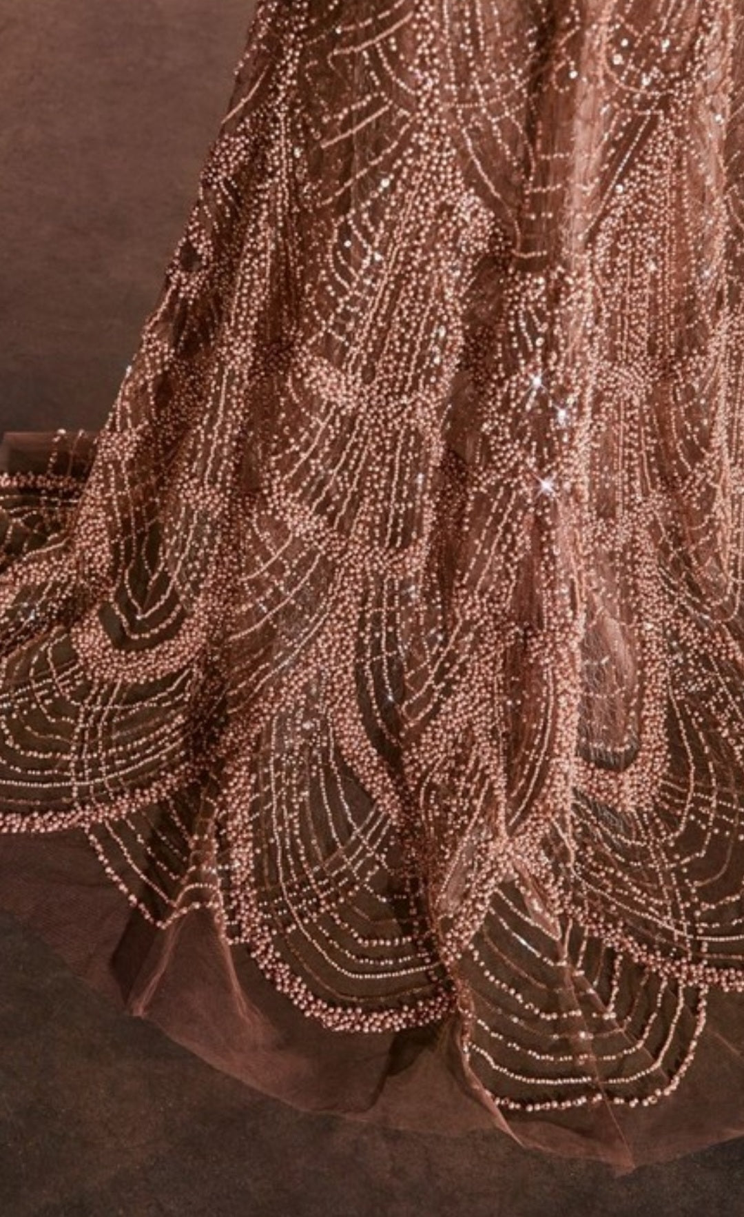 BEADED FITTED GOWN