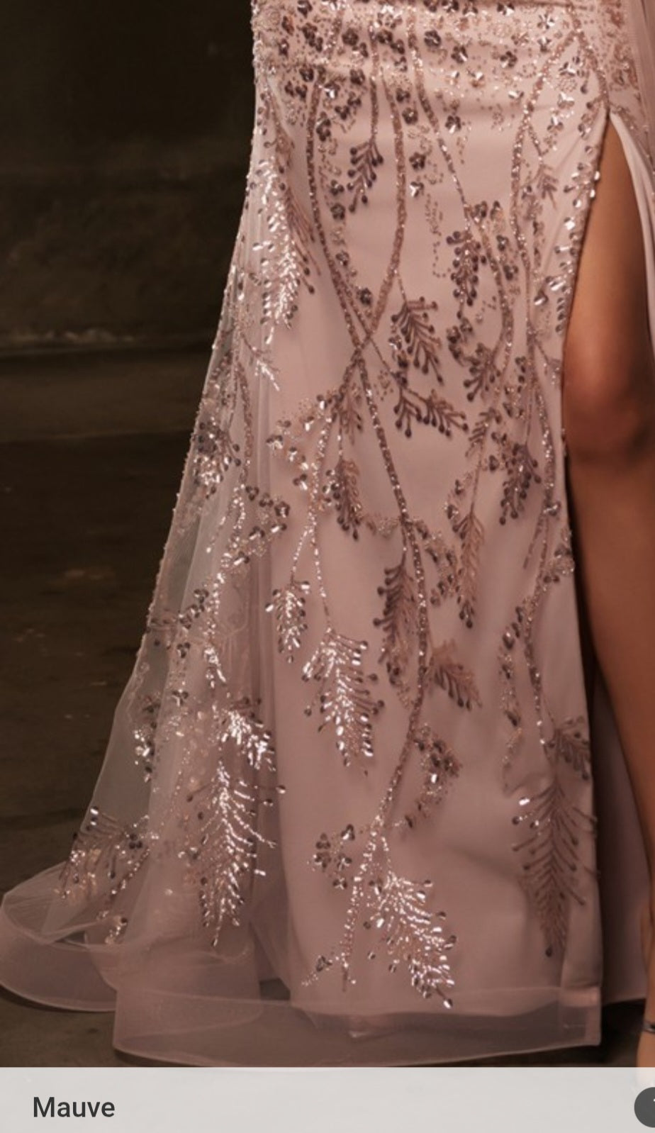 SLEEVELESS BEADED DRAPE SHEATH GOWN