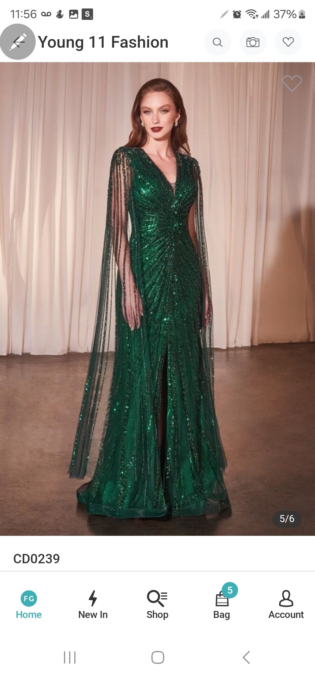 BEADED FITTED GOWN WITH CAPE SLEEVES