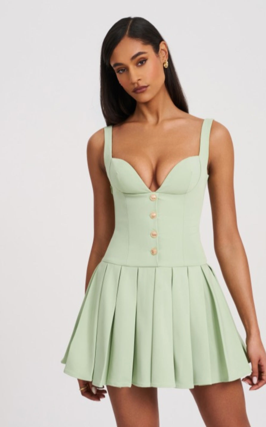 MISS CIRCLE TALA SLEEVELESS PLEATED MINI DRESS