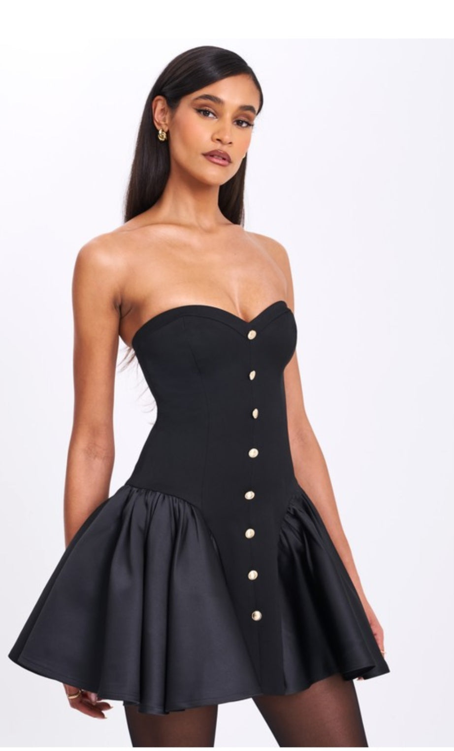 MISS CIRCLE KADEN DROP WAIST MINI PUFFY DRESS