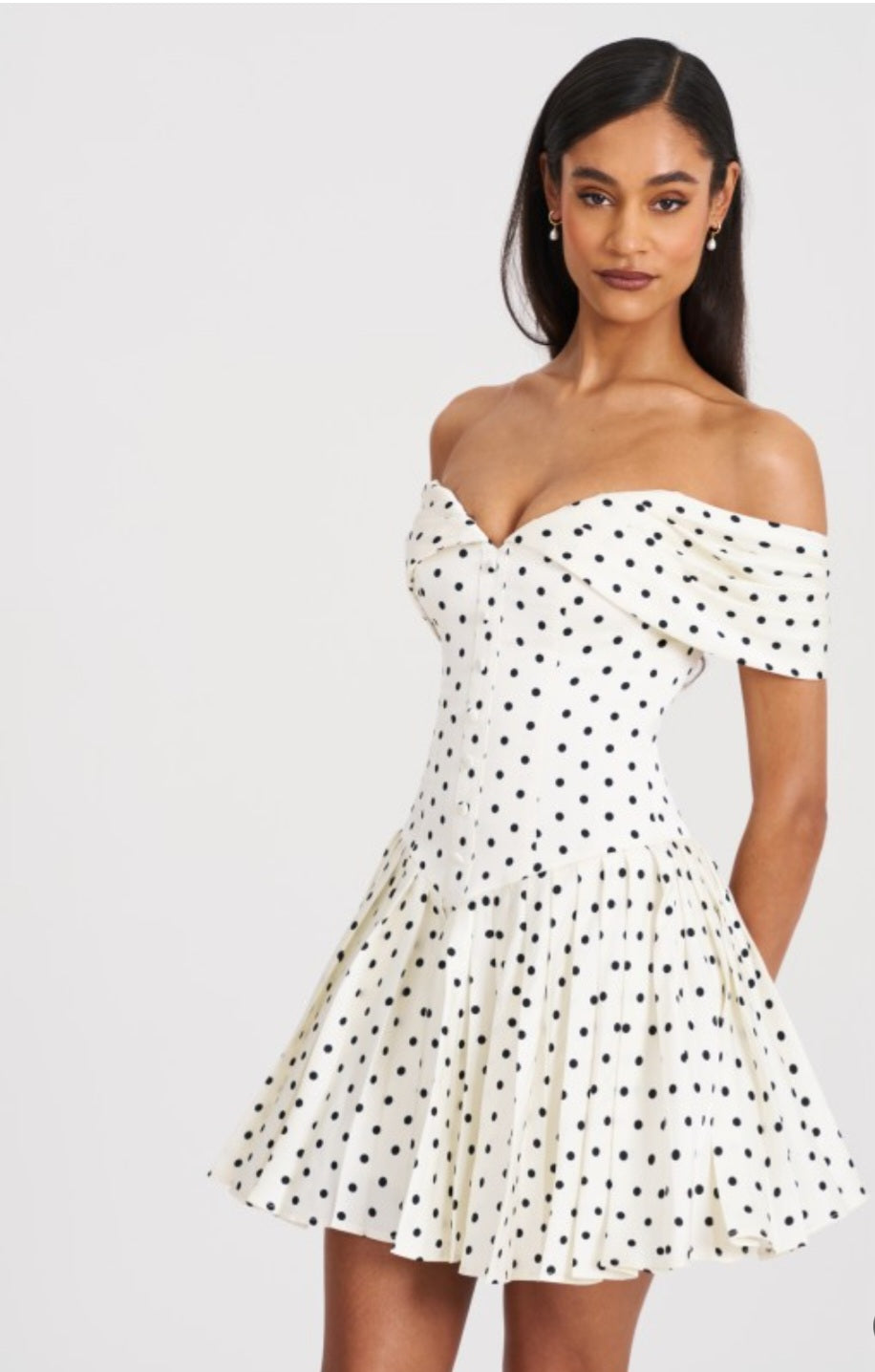 MISS CIRCLE EDELINE POLKA DOT MINI DRESS
