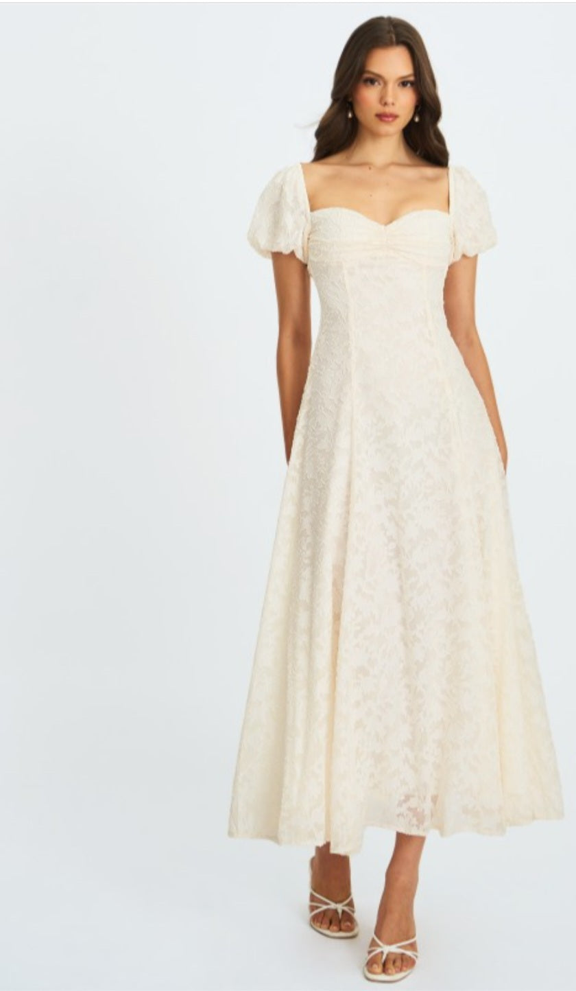 MISS CIRCLE PANDORA BUBBLE SLEEVE BACKLESS MAXI DRESS