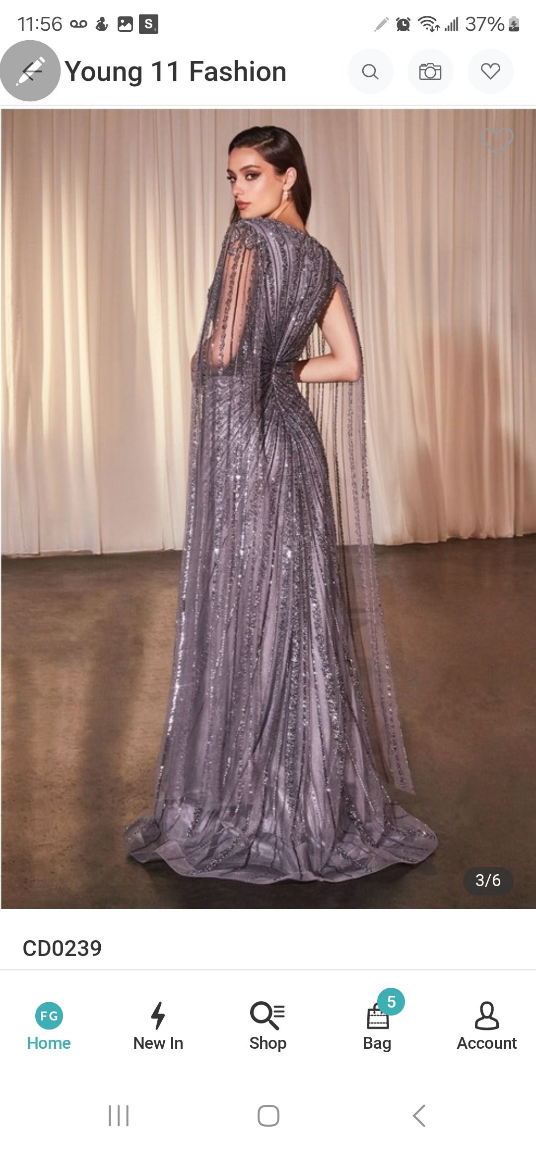 BEADED FITTED GOWN WITH CAPE SLEEVES
