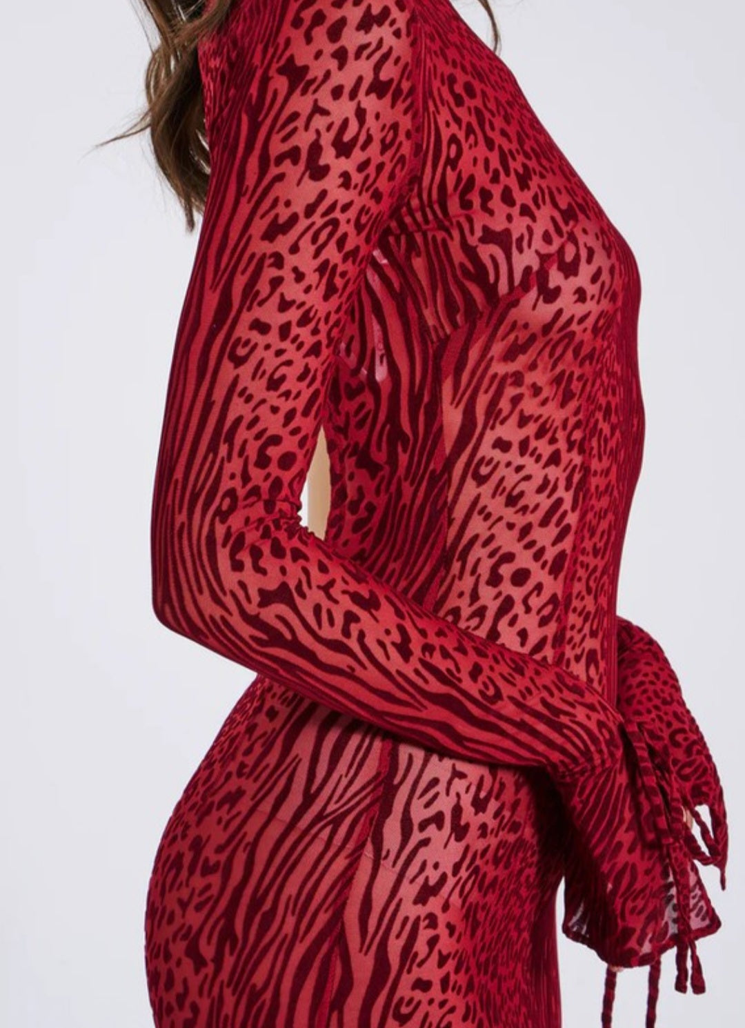 MISS CIRCLE WAYLYNN BURNOUT BACKLESS MAXI DRESS