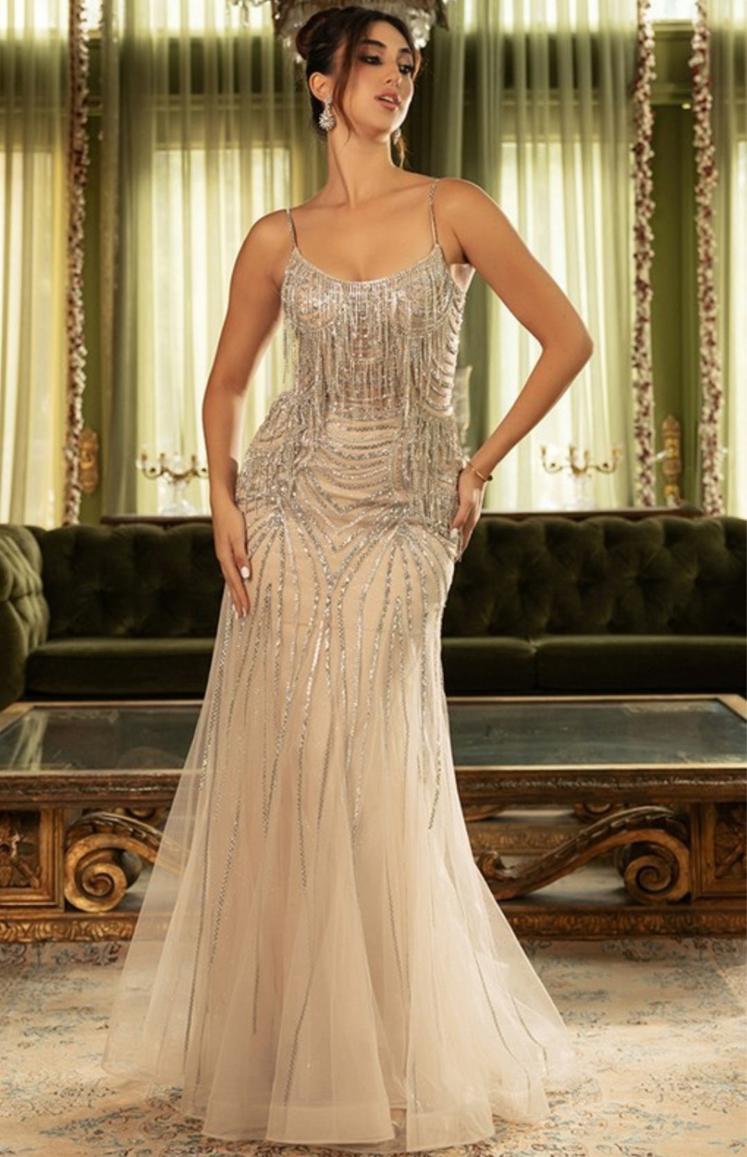 BEADED MERMAID TRUMPET GOWN