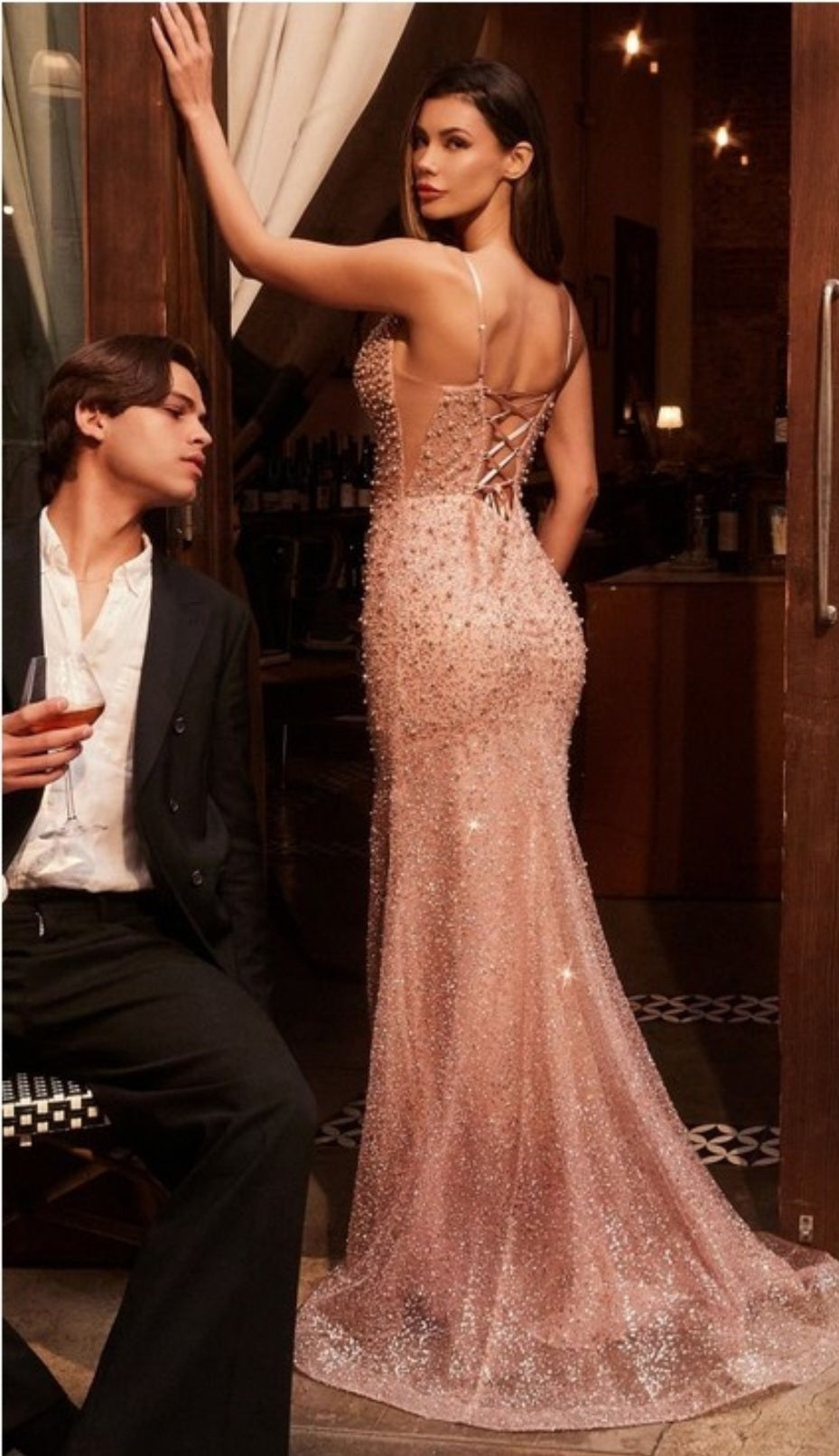 PEARL EMBELLISHED GOWN