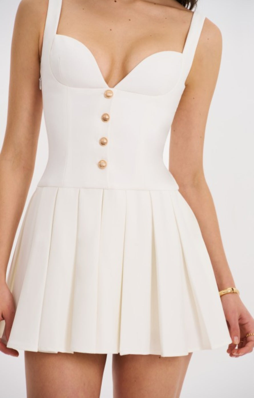 MISS CIRCLE TALA SLEEVELESS PLEATED MINI DRESS