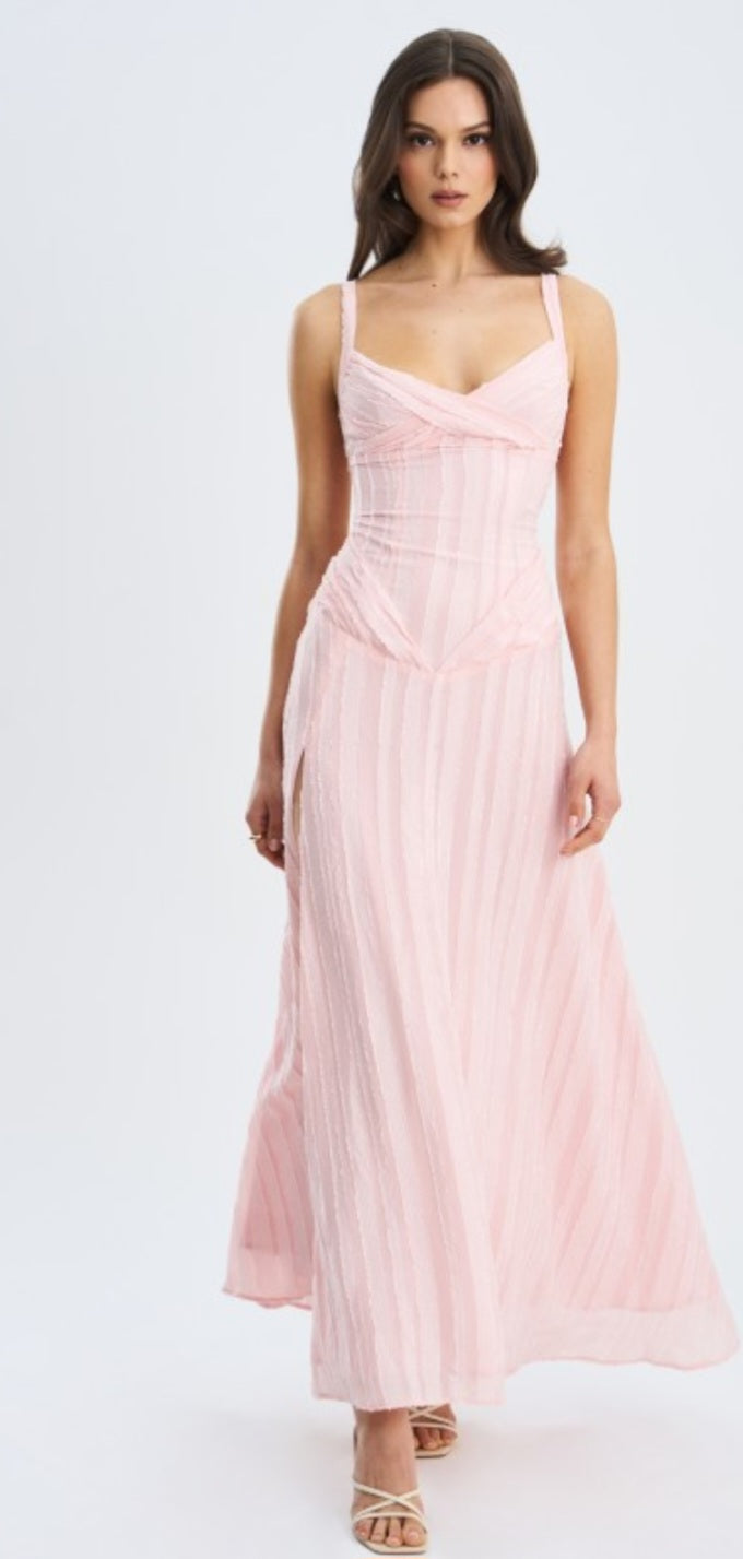 MISS CIRCLE MALLORY HIGH SLIT MAXI DRESS