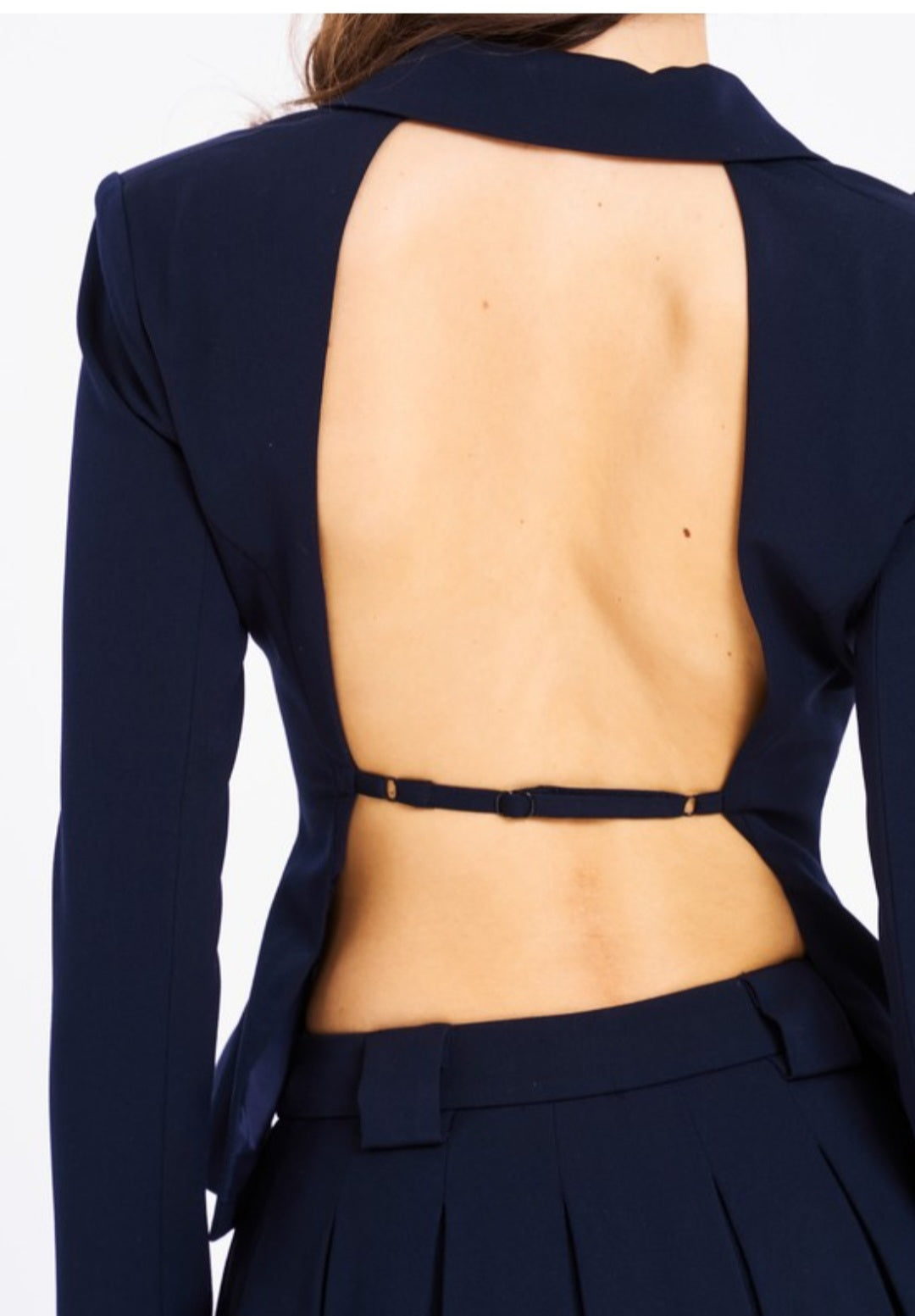 MISS CIRCLE NASIA DOUBLE BREASTED BACKLESS BLAZER