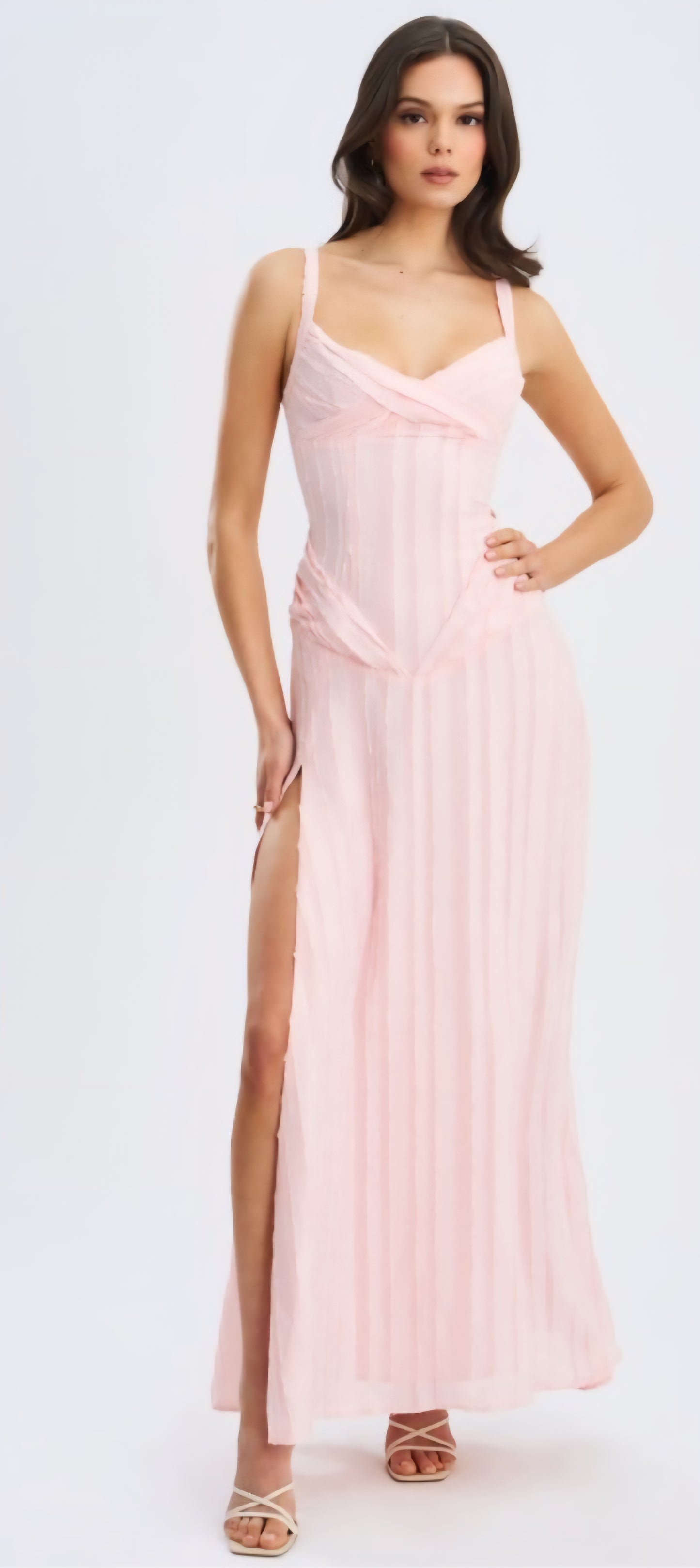 MISS CIRCLE MALLORY HIGH SLIT MAXI DRESS