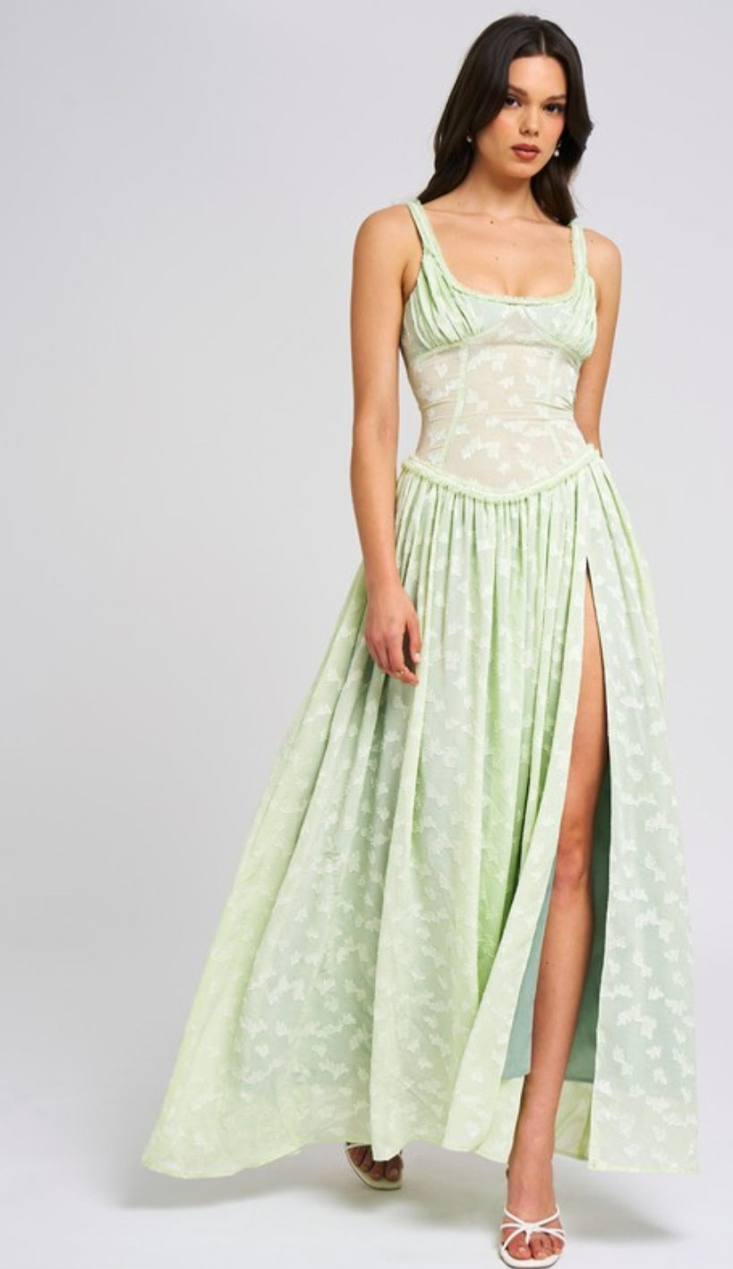 MISS CIRCLE ULISSA SQUARE NECK MAXI DRESS