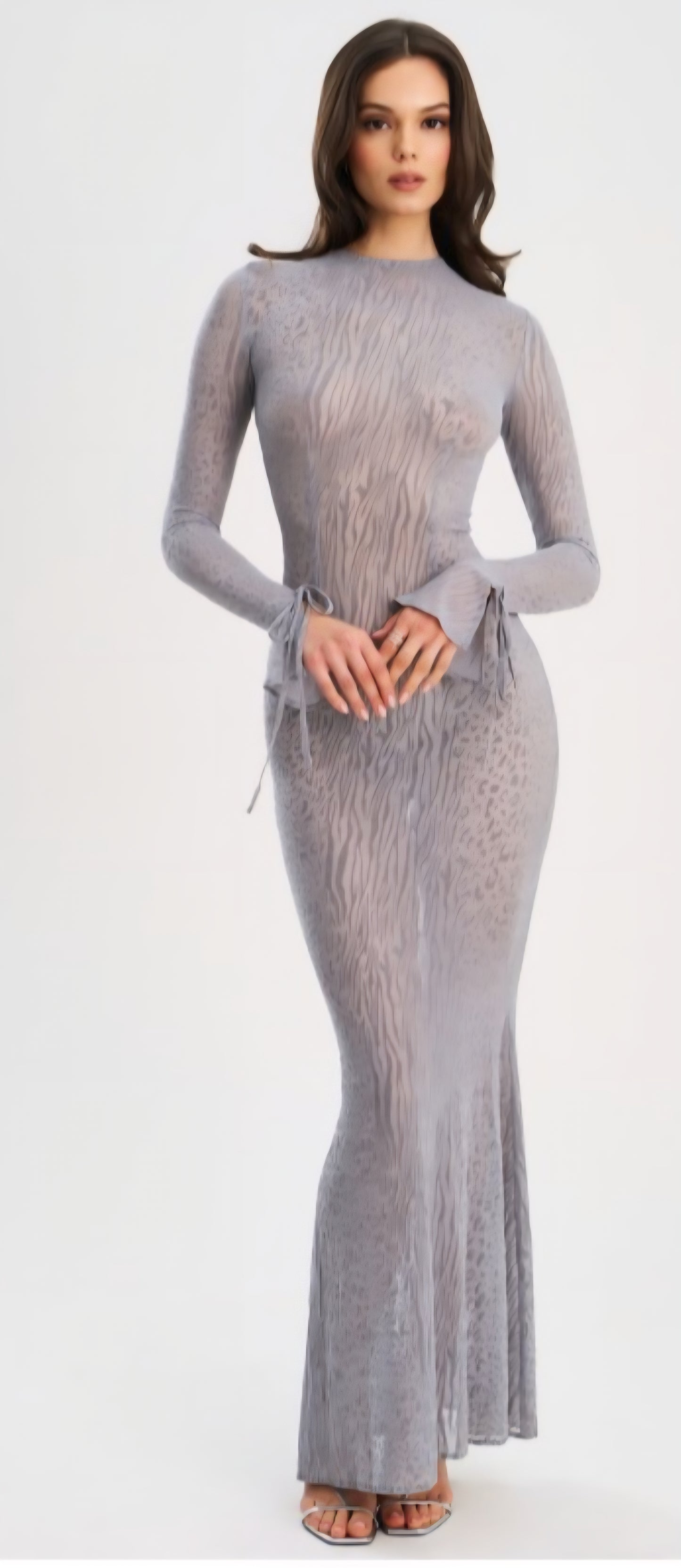 MISS CIRCLE WAYLYNN BURNOUT BACKLESS MAXI DRESS