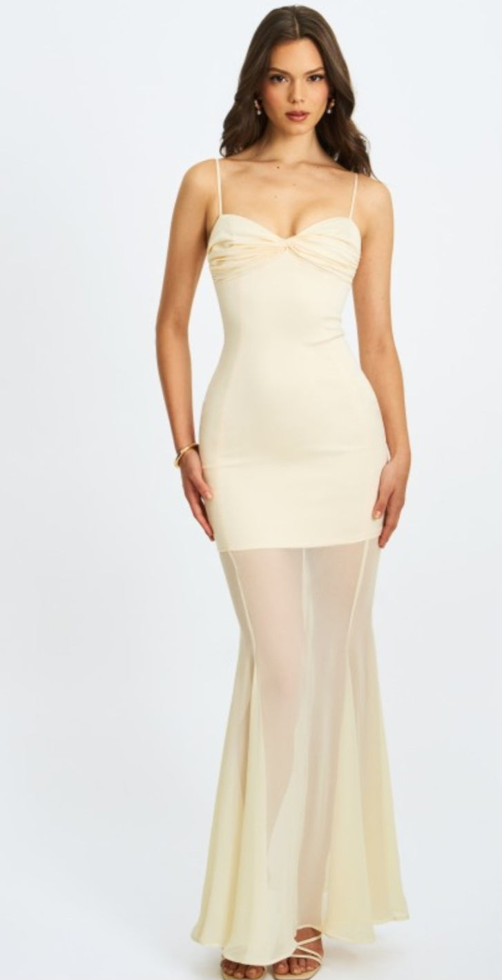 MISS CIRCLE ZAYNE RUCHED MERMAID MAXI DRESS