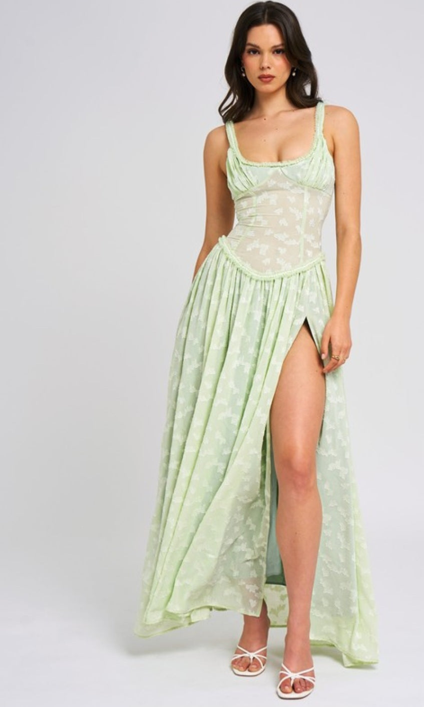 MISS CIRCLE ULISSA SQUARE NECK MAXI DRESS