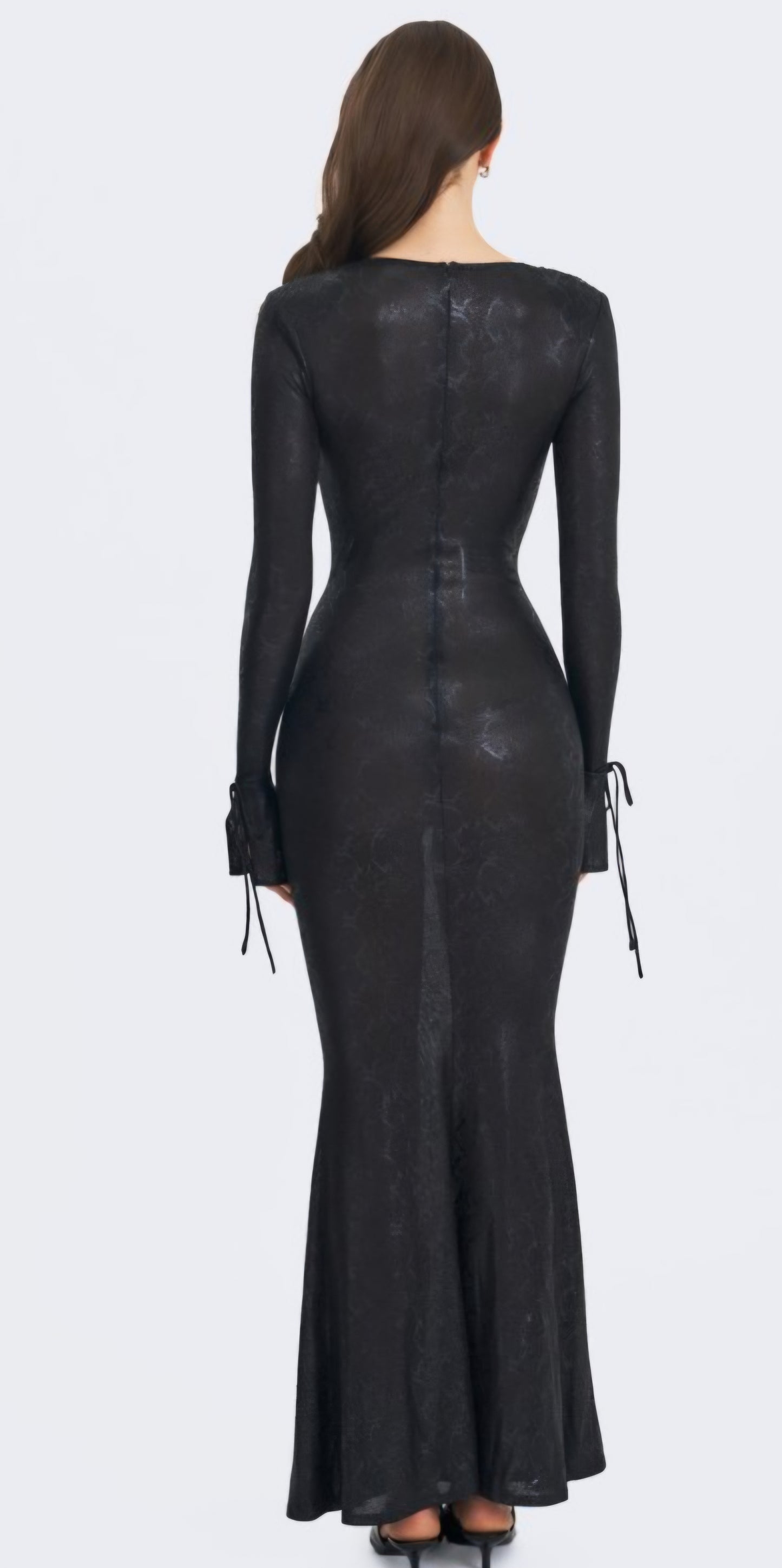 MISS CIRCLE ILYSIA V NECK PLUNGE SNAKE SKIN MAXI DRESS