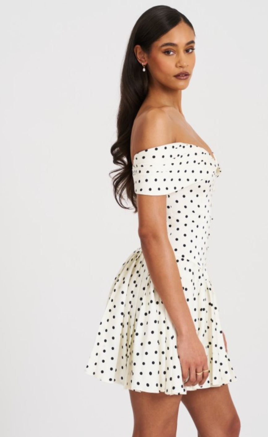 MISS CIRCLE EDELINE POLKA DOT MINI DRESS