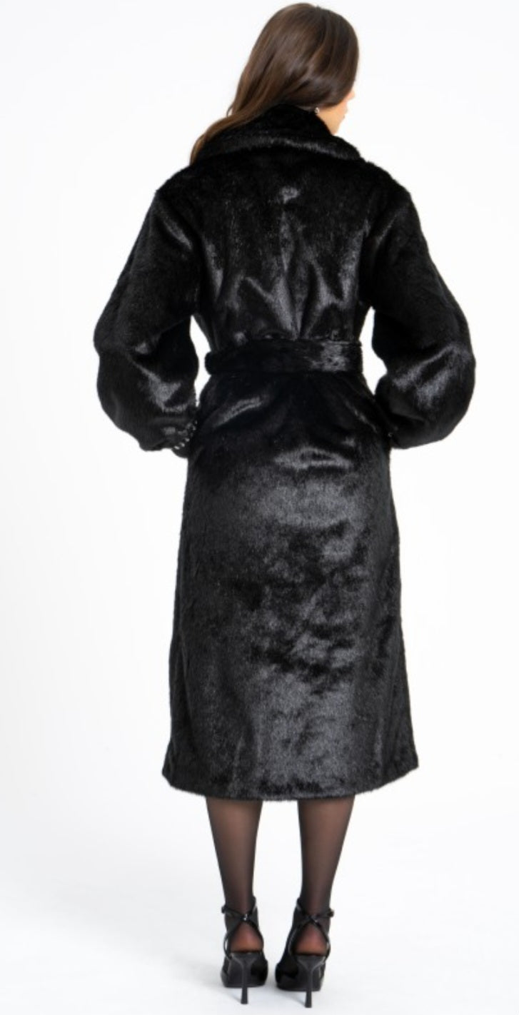 MISS CIRCLE YAHIA LONG VEGAN MINK COAT