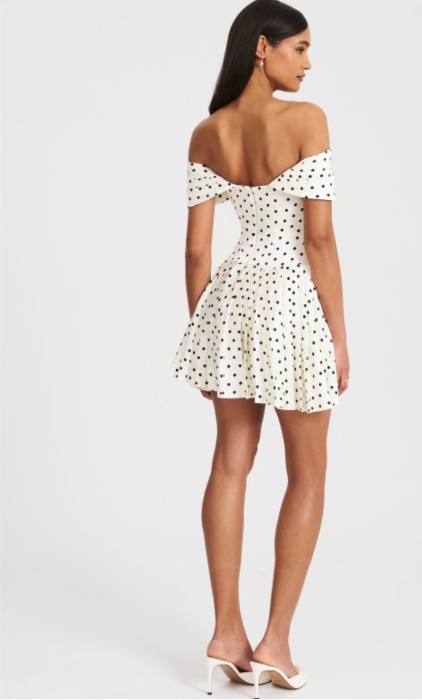 MISS CIRCLE EDELINE POLKA DOT MINI DRESS