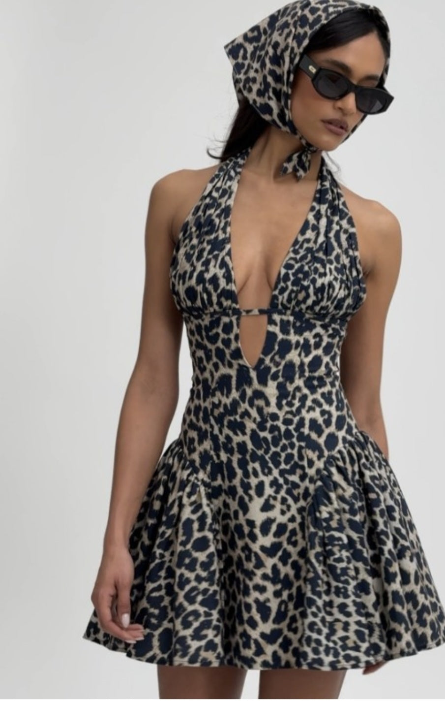 MISS CIRCLE MCKENZIE FLORAL PRINT HALTER MINI DRESS