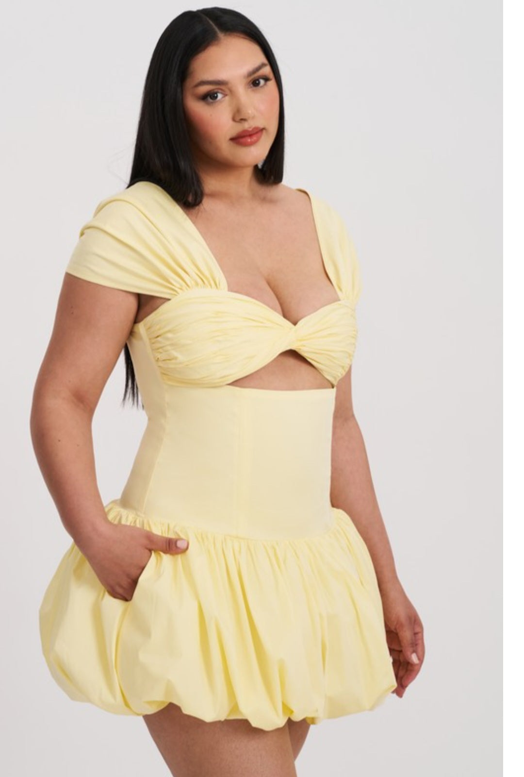 MISS CIRCLE UMIKA BUBBLE HEM MINI DRESS