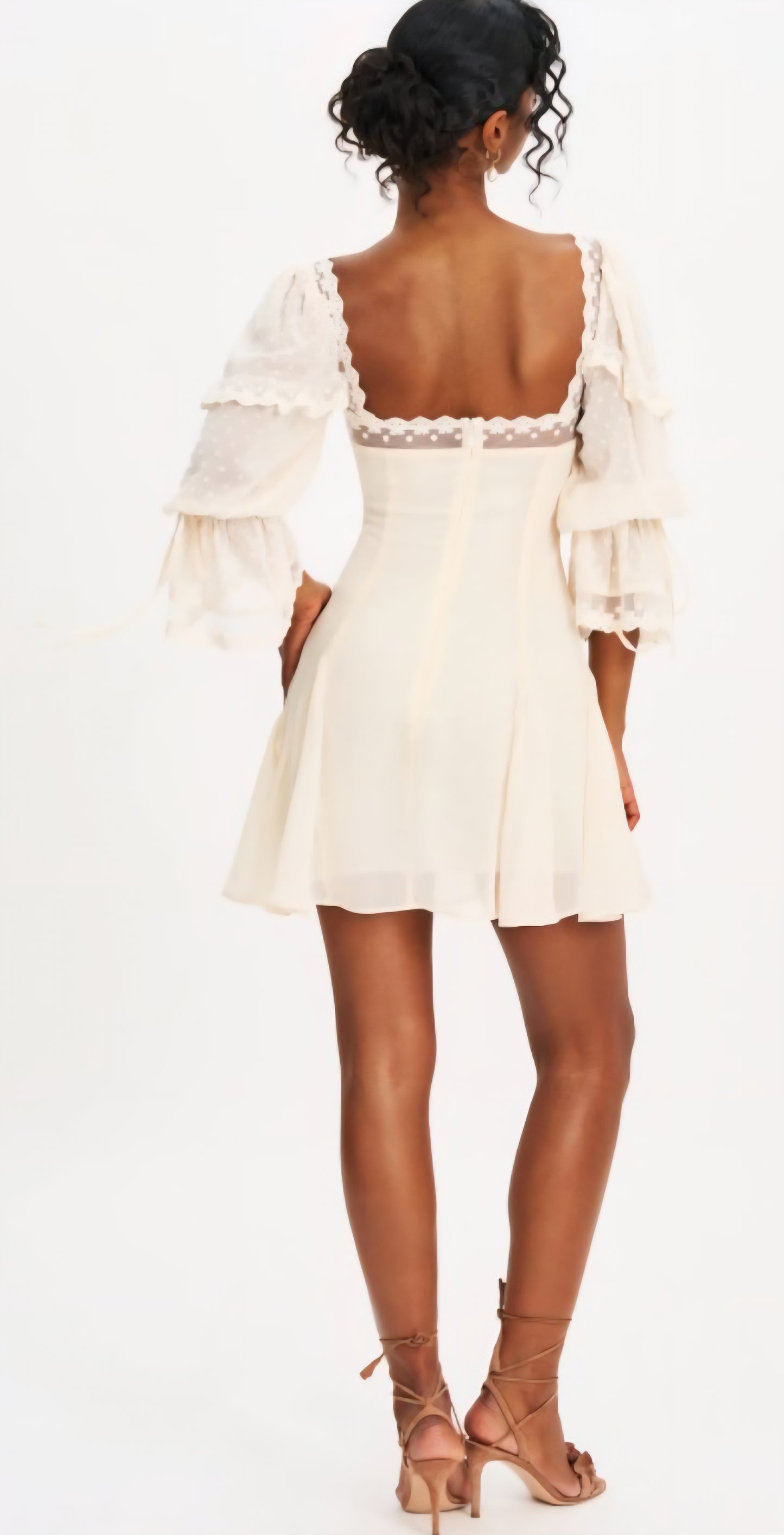 MISS CIRCLE ZAKIRA LACE TRIM MINI DRESS