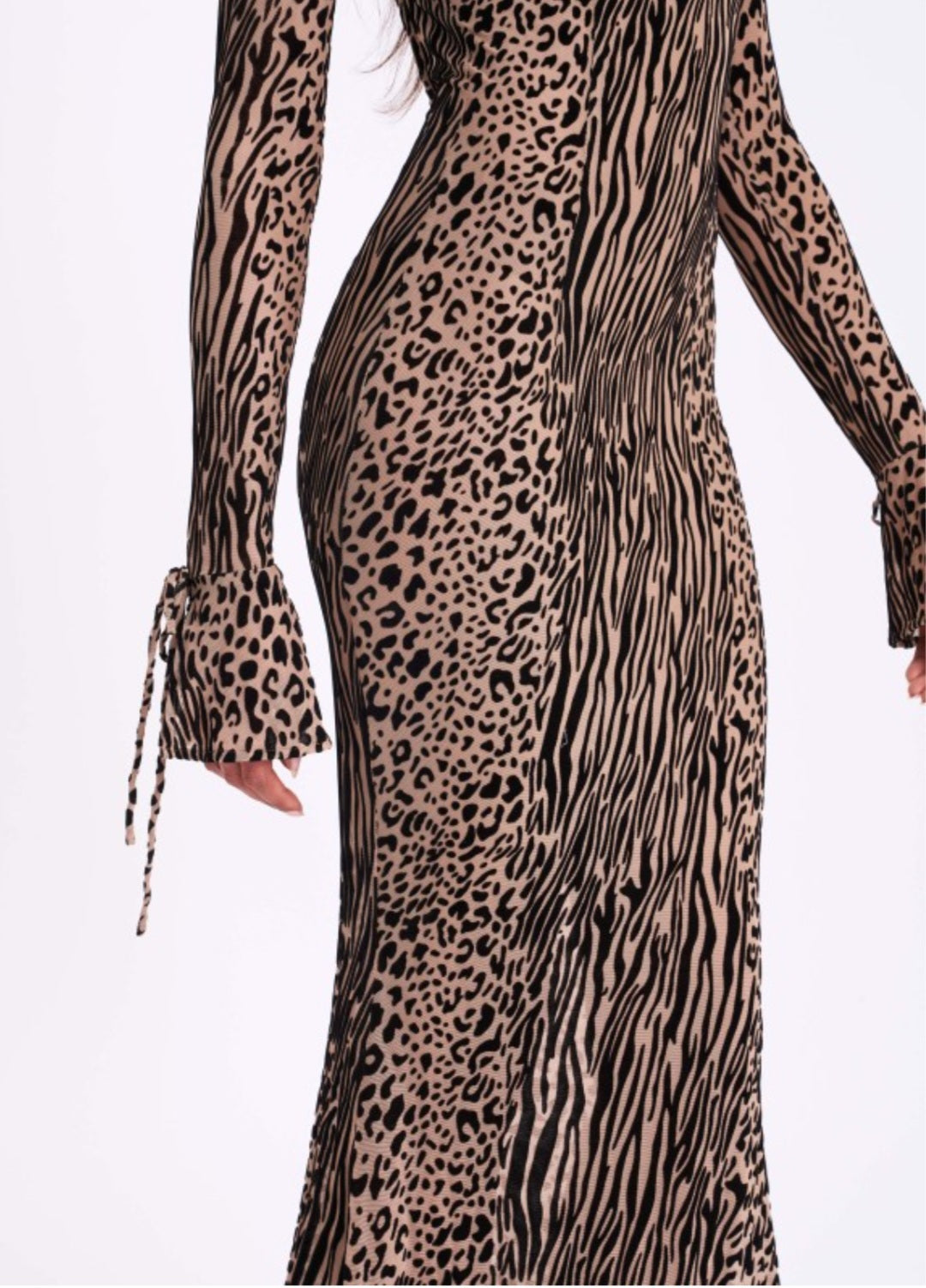 MISS CIRCLE WAYLYNN BURNOUT BACKLESS MAXI DRESS