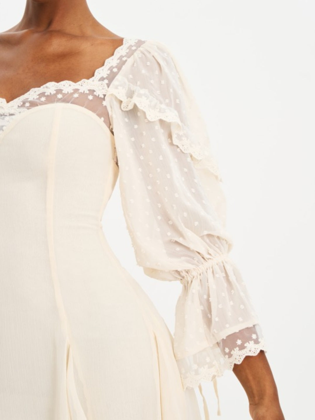 MISS CIRCLE ZAKIRA LACE TRIM MINI DRESS