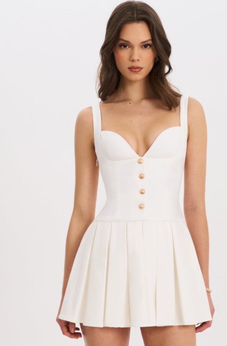 MISS CIRCLE TALA SLEEVELESS PLEATED MINI DRESS