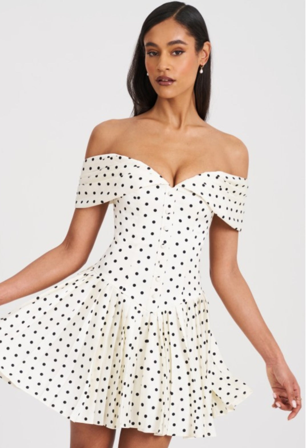 MISS CIRCLE EDELINE POLKA DOT MINI DRESS