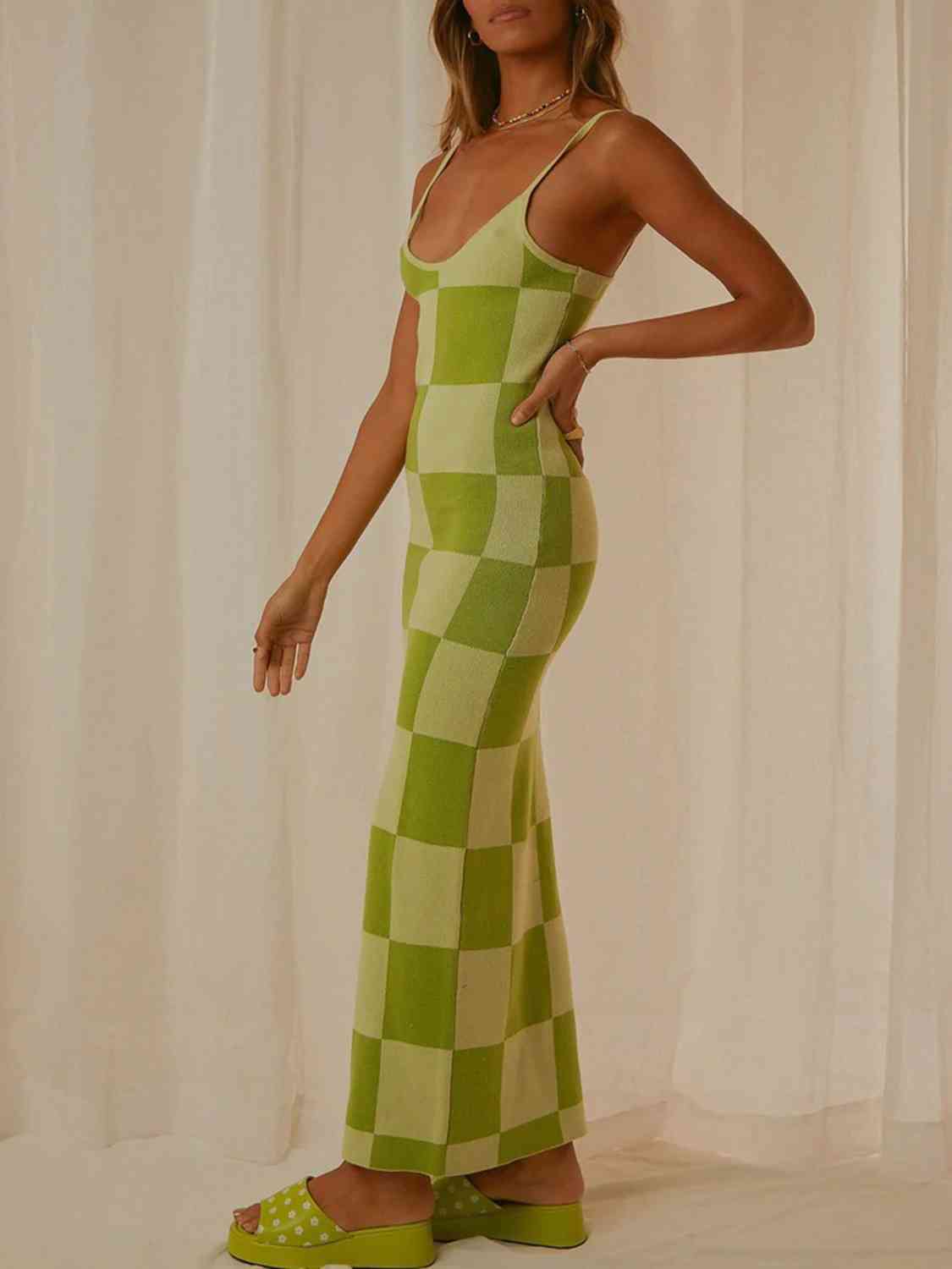 SPAGHETTI STRAP MAXI SWEATER DRESS