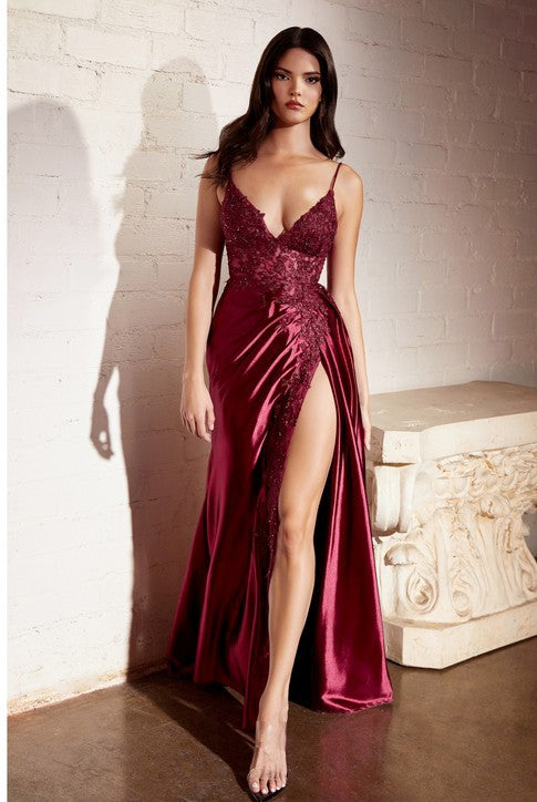 SATIN AND LACE GOWN