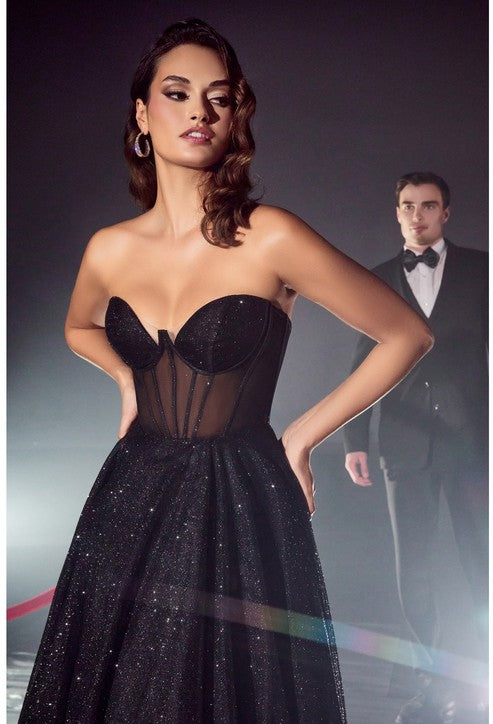 GLITTER CORSET BALL GOWN