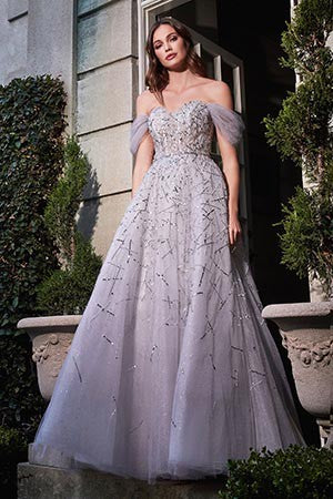 OFF THE SHOULDER JEWEL GOWN