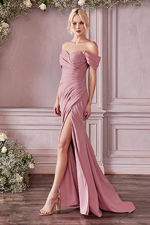 OFF THE SHOULDER RUCHED DRESS