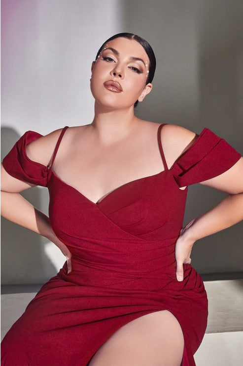 OFF THE SHOULDER RUCHED DRESS